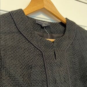 NWT Banana Republic Factory Black Textured Collarless Blazer Womens 0 Petite